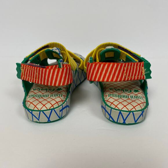 Mini Melissa Fabula Blue Green Sandals Size 8 - Picture 2 of 8